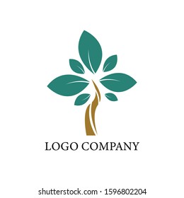 Tree icon concept of a stylized tree with leaves, lends grow up, eco friendly, eco building, modern logo leaves