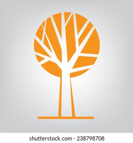 Tree icon concept of a stylized tree with leaves. Green Tree vector logo design template. Garden creative concept. Eco idea ecology icon. 