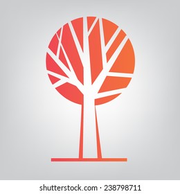 Tree icon concept of a stylized tree with leaves. Green Tree vector logo design template. Garden creative concept. Eco idea ecology icon. 