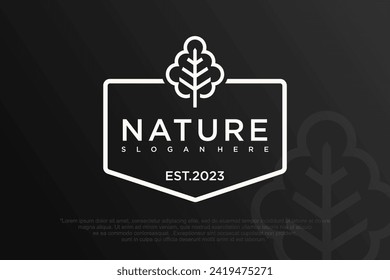 Tree icon concept of a stylized tree with leaves . Vector illustration