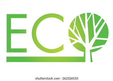 Tree icon concept of a stylized tree with leaves. Green Tree vector logo design template. Garden creative concept. Eco idea ecology icon. 