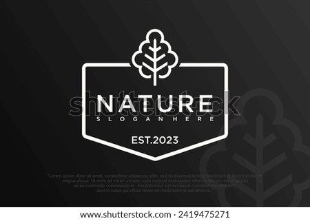 Tree icon concept of a stylized tree with leaves . Vector illustration