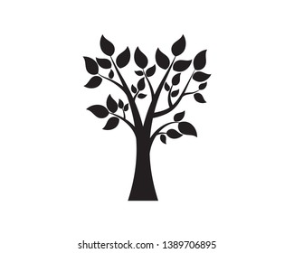 Tree icon concept of a stylized tree with letter