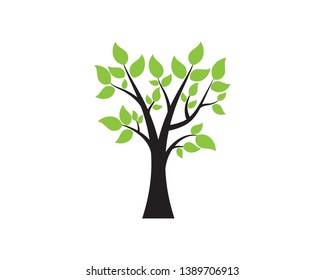 Tree icon concept of a stylized tree with letter