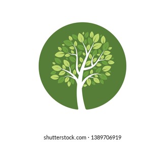 Tree icon concept of a stylized tree with letter
