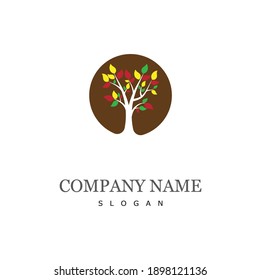 Tree icon concept of a stylized tree with letter