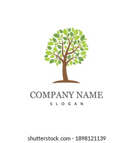 Tree icon concept of a stylized tree with letter