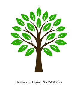 Tree icon. Cute tree icon on white background. Vector illustration