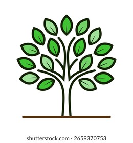 Tree icon. Cute tree icon on white background. Vector illustration