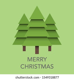 tree icon for decoration design Merry christmas card