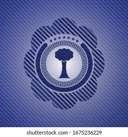 tree icon with denim texture