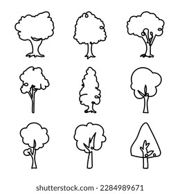 tree icon design outline style
