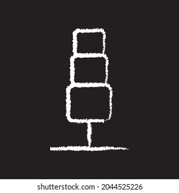 Tree Icon design, White chalk. Draw a picture on the blackboard.