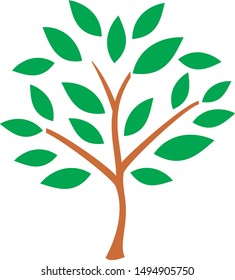 tree icon designed with green leaves to make it look more natural