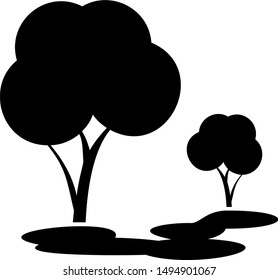 tree icon designed using black