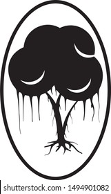 tree icon designed using black
