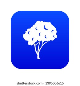 Tree icon digital blue for any design isolated on white vector illustration