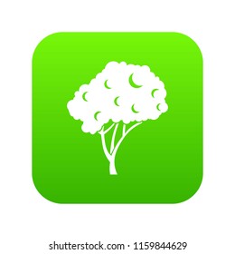 Tree icon digital green for any design isolated on white vector illustration