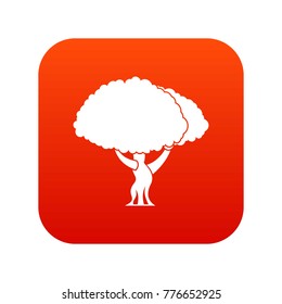 Tree icon digital red for any design isolated on white vector illustration