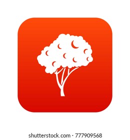 Tree icon digital red for any design isolated on white vector illustration