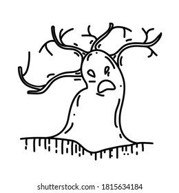 Tree Icon. Doodle Hand Drawn or Black Outline Icon Style