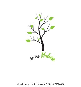 Tree icon, ecological concept vector