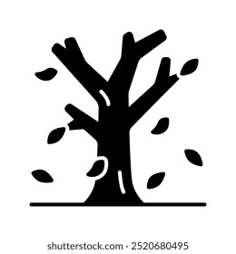 Tree icon. fall, tree, autumn, dry tree, dry leaf, dead tree, nature, leaf, season, forest. Vector icon illustration