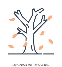 Ícone de árvore. outono, árvore, árvore seca, folha seca, árvore morta, natureza, folha, estação, floresta. Ilustração de ícone de vetor