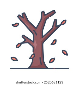 Tree icon. fall, tree, autumn, dry tree, dry leaf, dead tree, nature, leaf, season, forest. Vector icon illustration