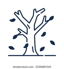 Tree icon. fall, tree, autumn, dry tree, dry leaf, dead tree, nature, leaf, season, forest. Vector icon illustration
