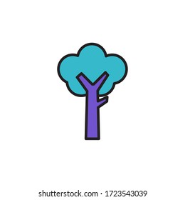tree icon filled outline vector. isolated on white background