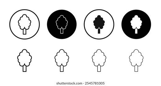 Tree icon flat line symbol set.