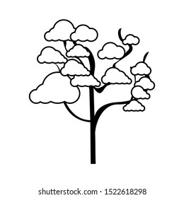 tree icon flat over white background, vector illustration