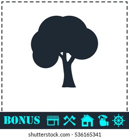 Tree icon flat. Simple vector symbol and bonus icon