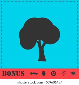 Tree icon flat. Simple vector symbol and bonus icon