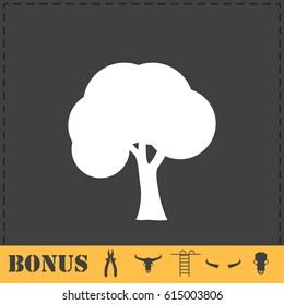 Tree icon flat. Simple vector symbol and bonus icon