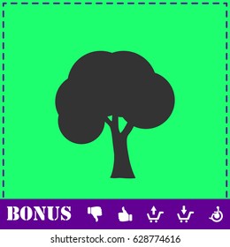 Tree icon flat. Simple vector symbol and bonus icon