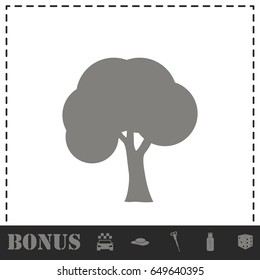 Tree icon flat. Simple vector symbol and bonus icon