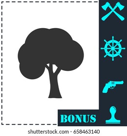 Tree icon flat. Simple vector symbol and bonus icon