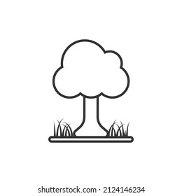 Tree icon in flat style. Forest vector illustration on white isolated background. Plant sign business concept.
