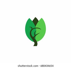 Tree icon in flat style on white background vector illustration
