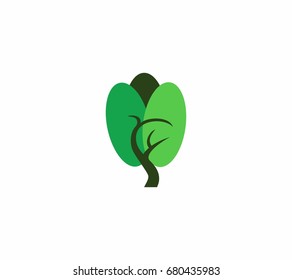 Tree icon in flat style on white background vector illustration