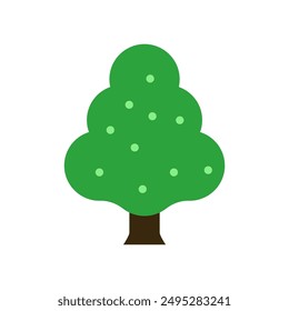 Tree icon with flat style. Simple tree vector illustration 