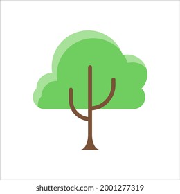 tree icon. flat icon vector illustration isolated on a white background. for green themes, trees, plants and more