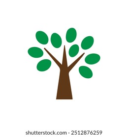 Tree icon flat vector illustration. Tree logo vector icon colorful. Tree plant icon vector isolated on white background.