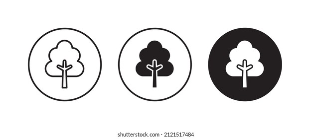 tree icon, forest icon button, vector, sign, symbol, logo, illustration, editable stroke, flat design style isolated on white