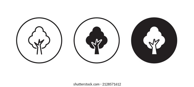 tree icon, forest icon button, vector, sign, symbol, logo, illustration, editable stroke, flat design style isolated on white