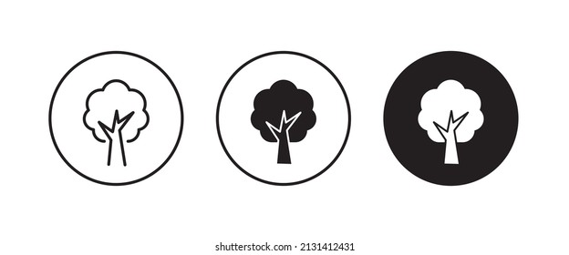 tree icon, forest icon button, vector, sign, symbol, logo, illustration, editable stroke, flat design style isolated on white
