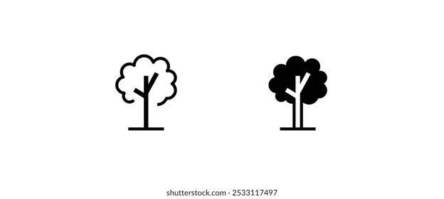 tree icon, forest icon button, vector, sign, symbol, logo, illustration, editable stroke, flat design style isolated on white