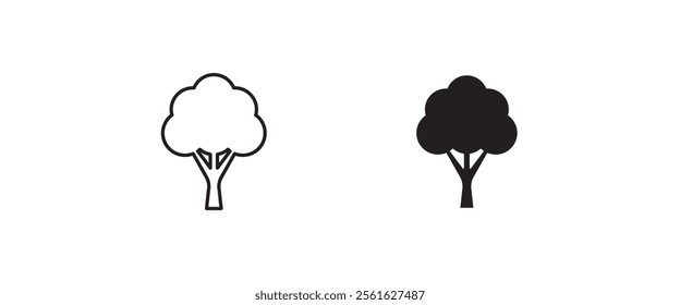 tree icon, forest icon button, vector, sign, symbol, logo, illustration, editable stroke, flat design style isolated on white